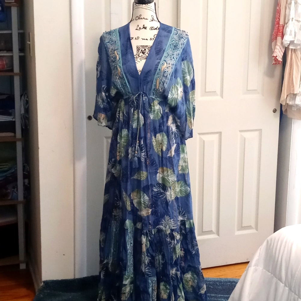 NWT. Long print dress